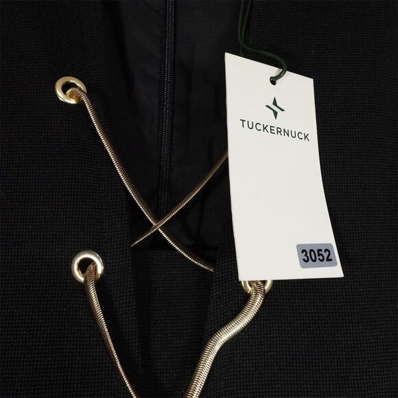 New Tuckernuck Women's Gold Tie Front Black Brigitte Mini Dress Size Large 3052 - Picture 5 of 12